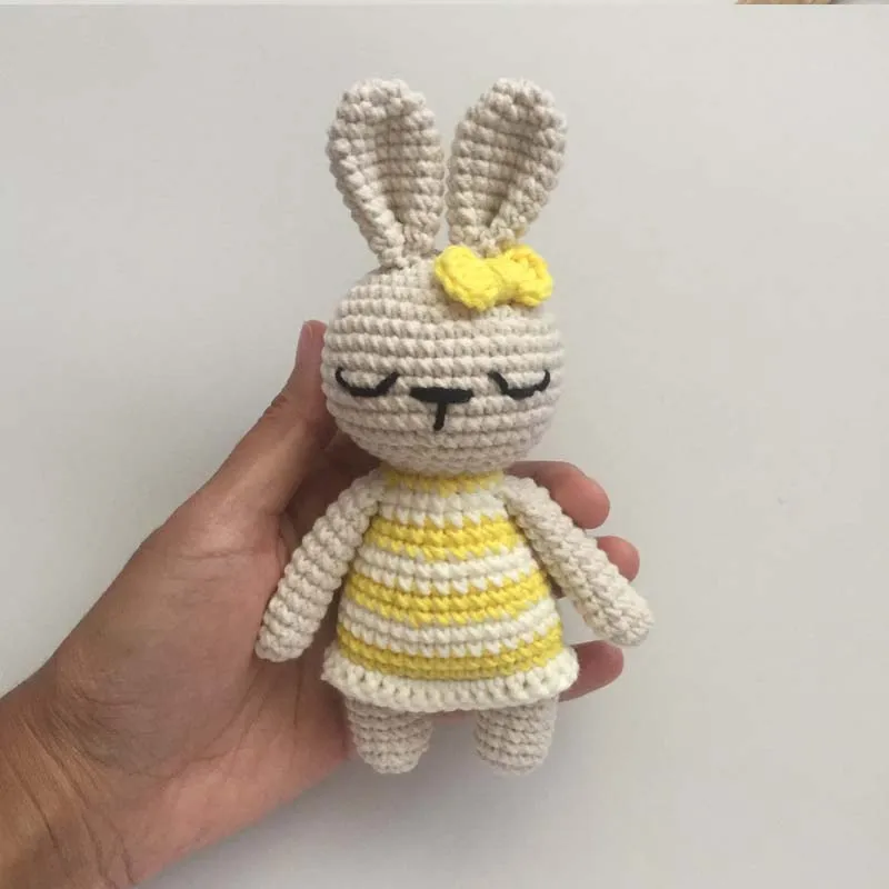 Пользовательский вязаный кролик амигуруми игрушка для новорожденных балет вязаная ручная работа