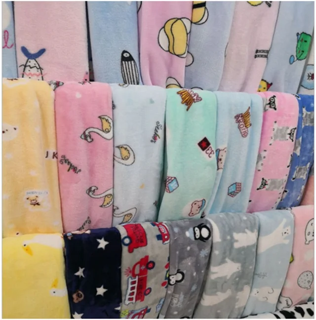 stock lot Flannel plain printed single-sided brushed double-sided brushed cheap fabric whole roll sold by kg for bedding set