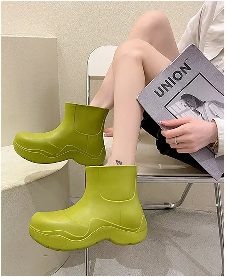 Детская непромокаемая обувь EVA, летние модные короткие резиновые сапоги, непромокаемые сапоги, Женская водонепроницаемая обувь, женские дизайнерские сапоги для девочек