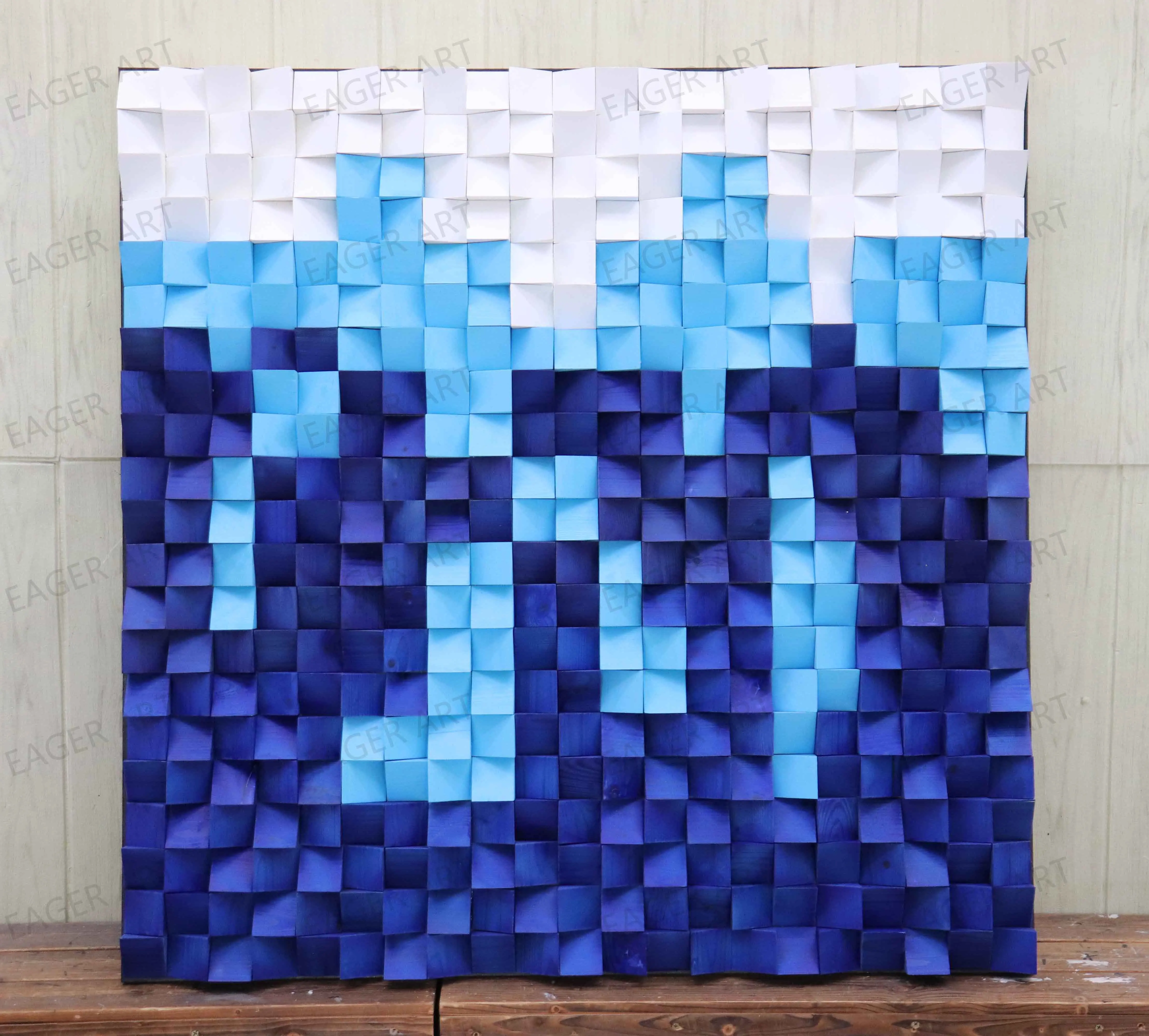 EagerArt Home Decor Large Masic Wood Carved Painting Abstract Artwork 3d Wooden Wall Art