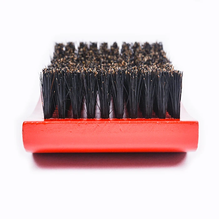 Private label square shape Wooden boars bristle hair shaving beard brush