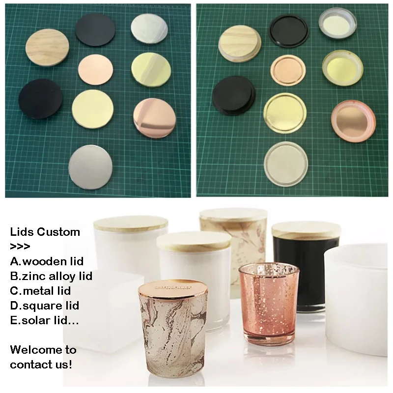 Transparent Candle Containers Custom Logo Sizes Color Luxury Geo Cut Clear Glass Candle Jars Vessels Holders with Lids