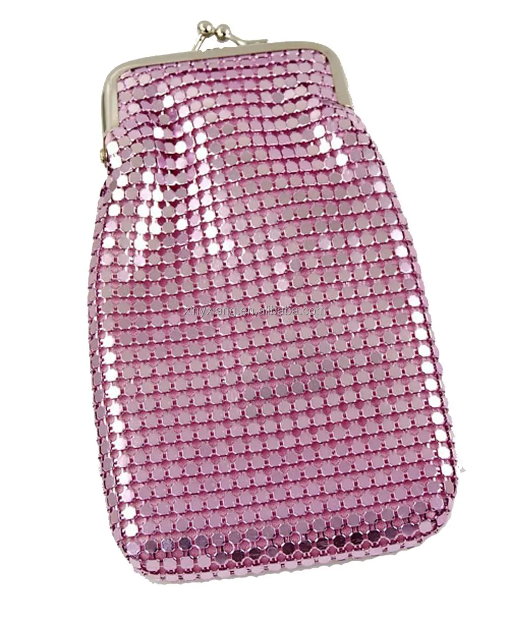 Factory custom Vintage Luxuriant Soft Metallic Mesh 120s Womens Cigarette Case, Metal Mesh Cigarette Case w/ Lighter Pocket