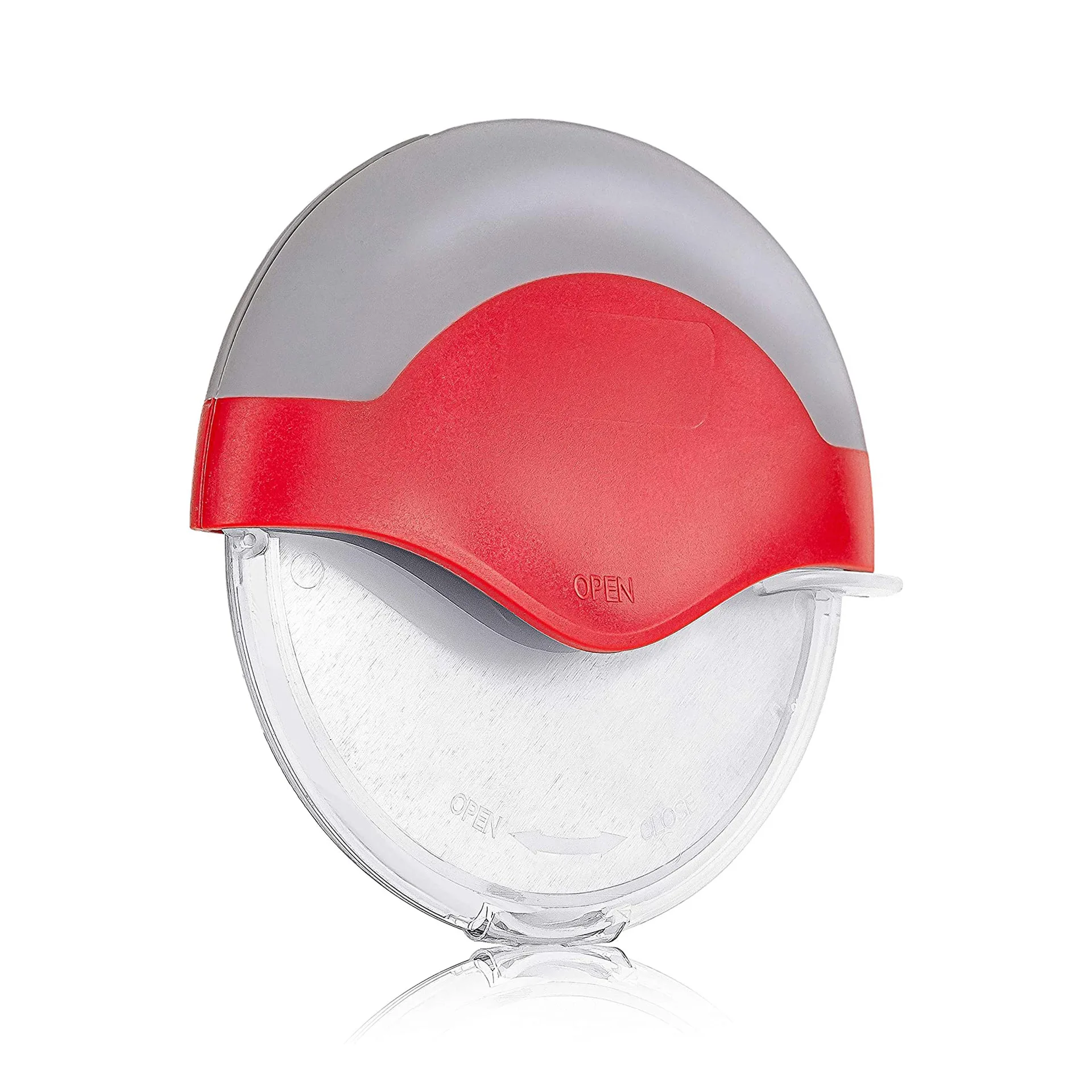 Red 430 Grade Stainless Steel Portable Kitchen Cutting Wheel for Pizza Breads Custom Design Pizza Cutter