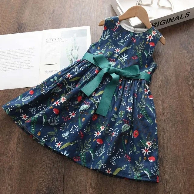 Floral Girls Dress Baby Girls Clothes Sleeveless Princess Dress Kids Summer Clothes Casual Wear