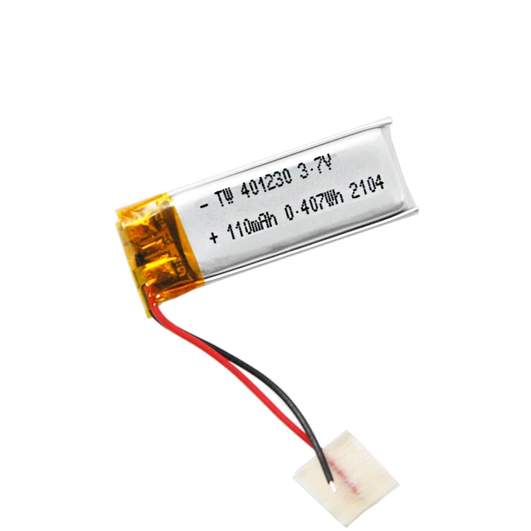 Customized 401230   lithium battery pack 3.7V  100mAh adding plates and wires for  401230 battery with high quality