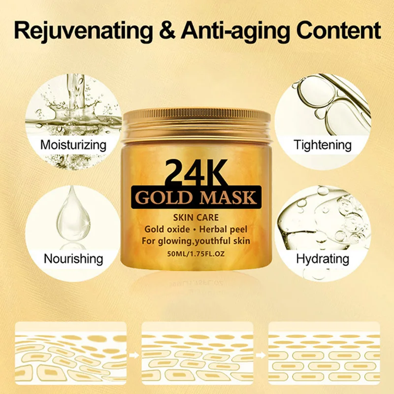 OEM Shrink Pores Moisturizing Remove Blackhead Peeling 24k Gold Facial Mask