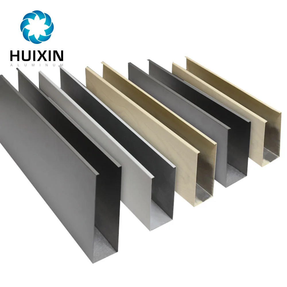 Wooden Grain Linear Baffle Ceiling Decorative Metal Aluminum Strip Ceiling Tiles