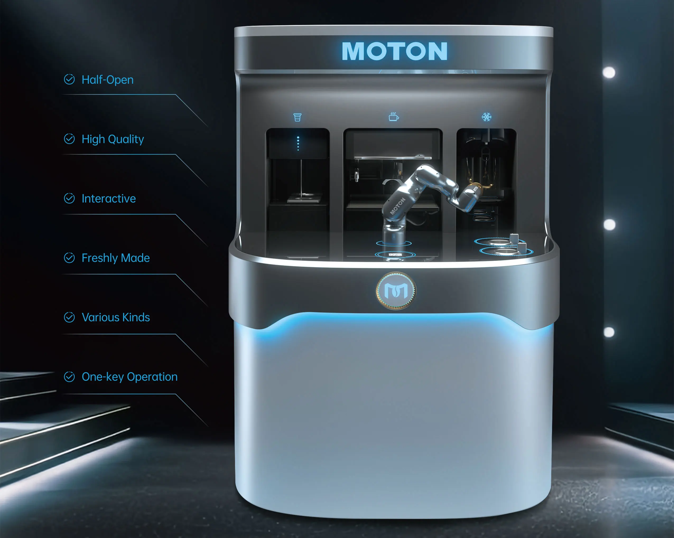 New Designed Vending Machine Smart Commercial Unmanned Coffee Milk Tea Robot