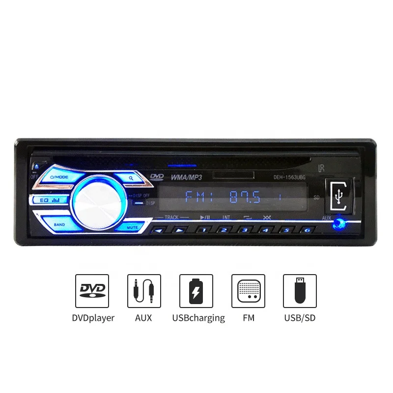 New Hot Sale 12V 1Din  FM Stereo BT FM Music Radio CD DVD Audio MP3 Player for Car