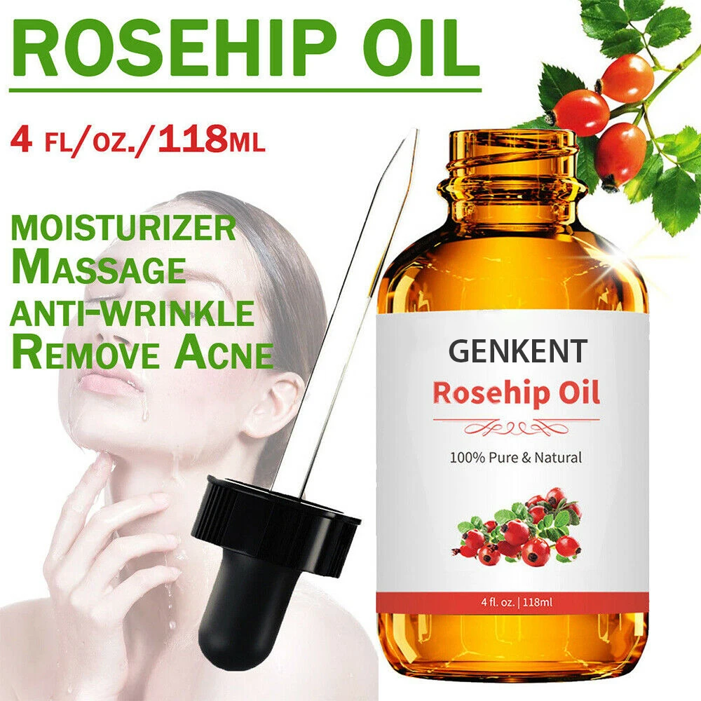 Private label 100% Pure Cold Pressed Unrefined Reduce Acne Scars Rosehip Seed Oil Pure Essential Oil
