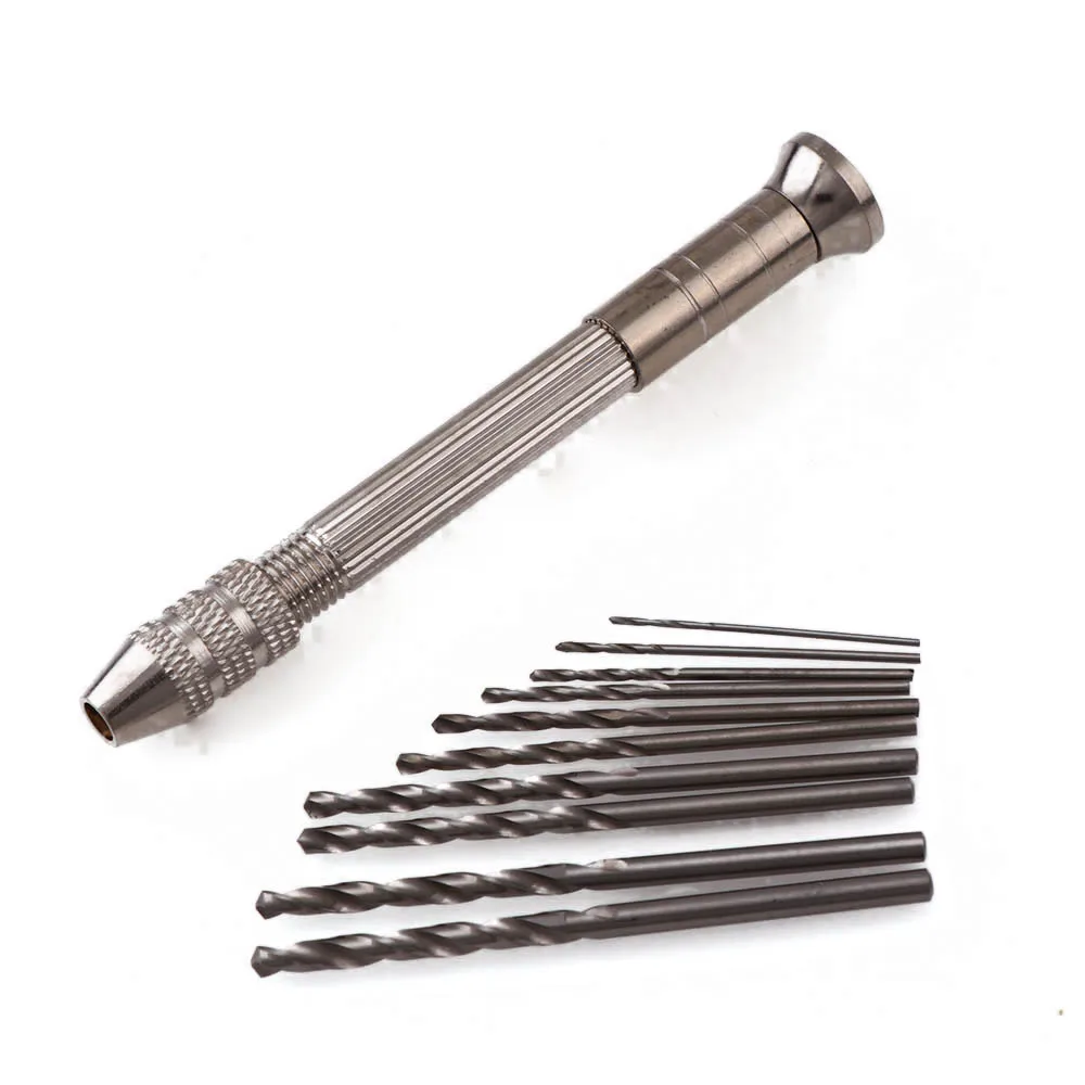 Metal Hand Drill Jewelry Tool  Equipments UV Resin Silicone Mold Tools and 0.8mm-3.0mm High Speed Steel  Drill Screw