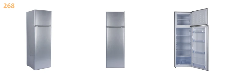 Big size double door fridge refrigerators combi refrigerator 268L Solar Fridge