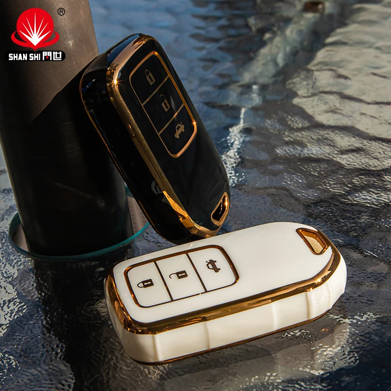 Hot sale car accessories designer key cover TPU Smart three buttons Car Key Cover For Honda Auto Car