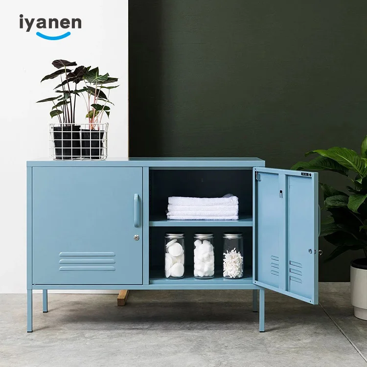 Factory Price Modern Design Home Furniture Blue Pink Colorful Steel TV Stand Metal Legs Storage TV Living Room Cabinet