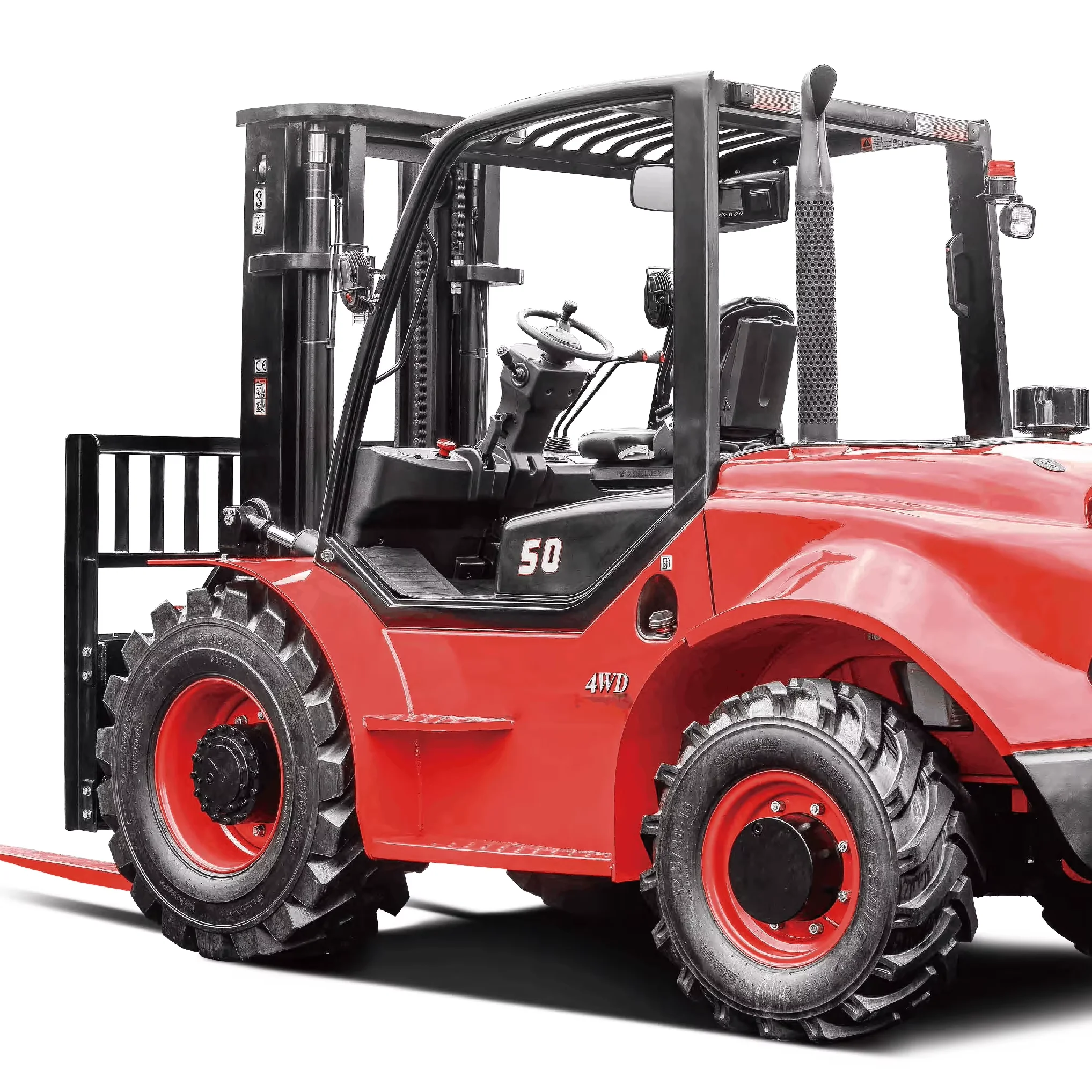 SNSC FD50 5ton rough terrain forklift Multifunctional 5T Farm Outdoor Diesel Forklifts 4wd 2 Stage 3 Stage Off Road Forklift
