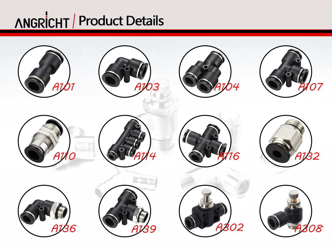 Durable Easily Operation L Type Speed Pneumatic Valves Plastic with Multiple Models for Connecting Tube Fittings