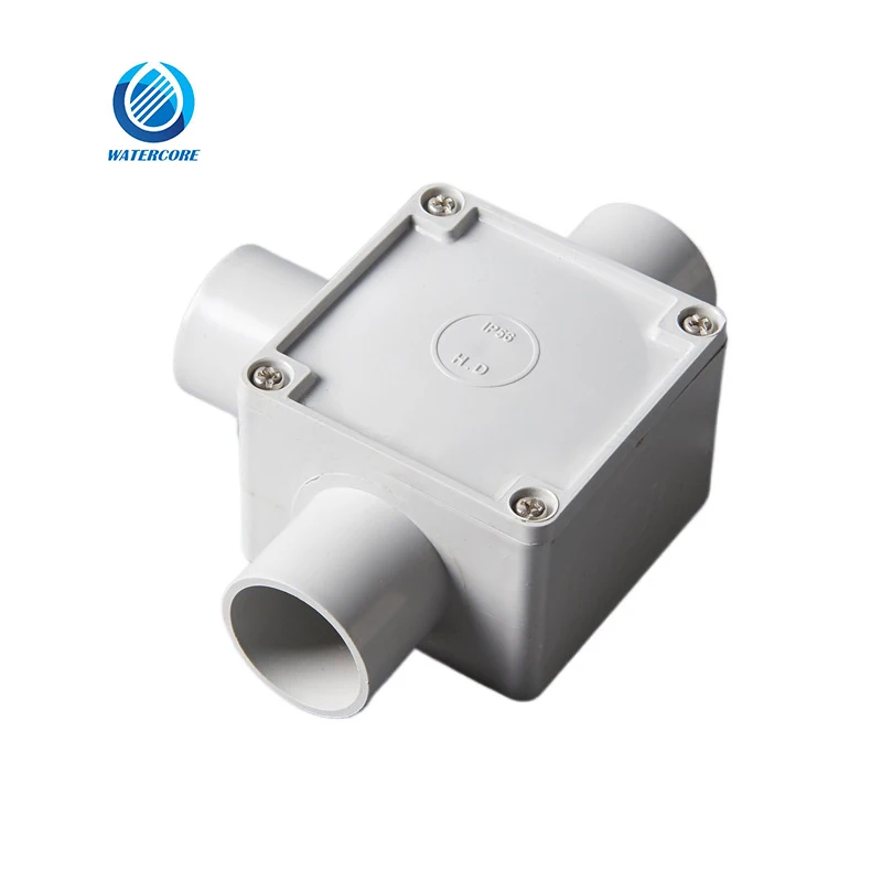 AS/NZS2053 Standard PVC Conduit Pipe and Fittings 32mm Grey UPVC Plastic Square Junction Box 3 way Square Electrical Box