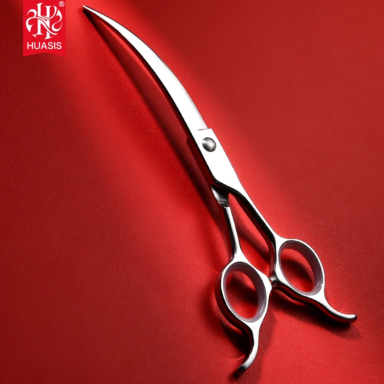 AR-70DQ Professional Big Curved Scissors for PET Groomers Cats Trimming Shears with Symmetrical Handle 7inch SUS440C