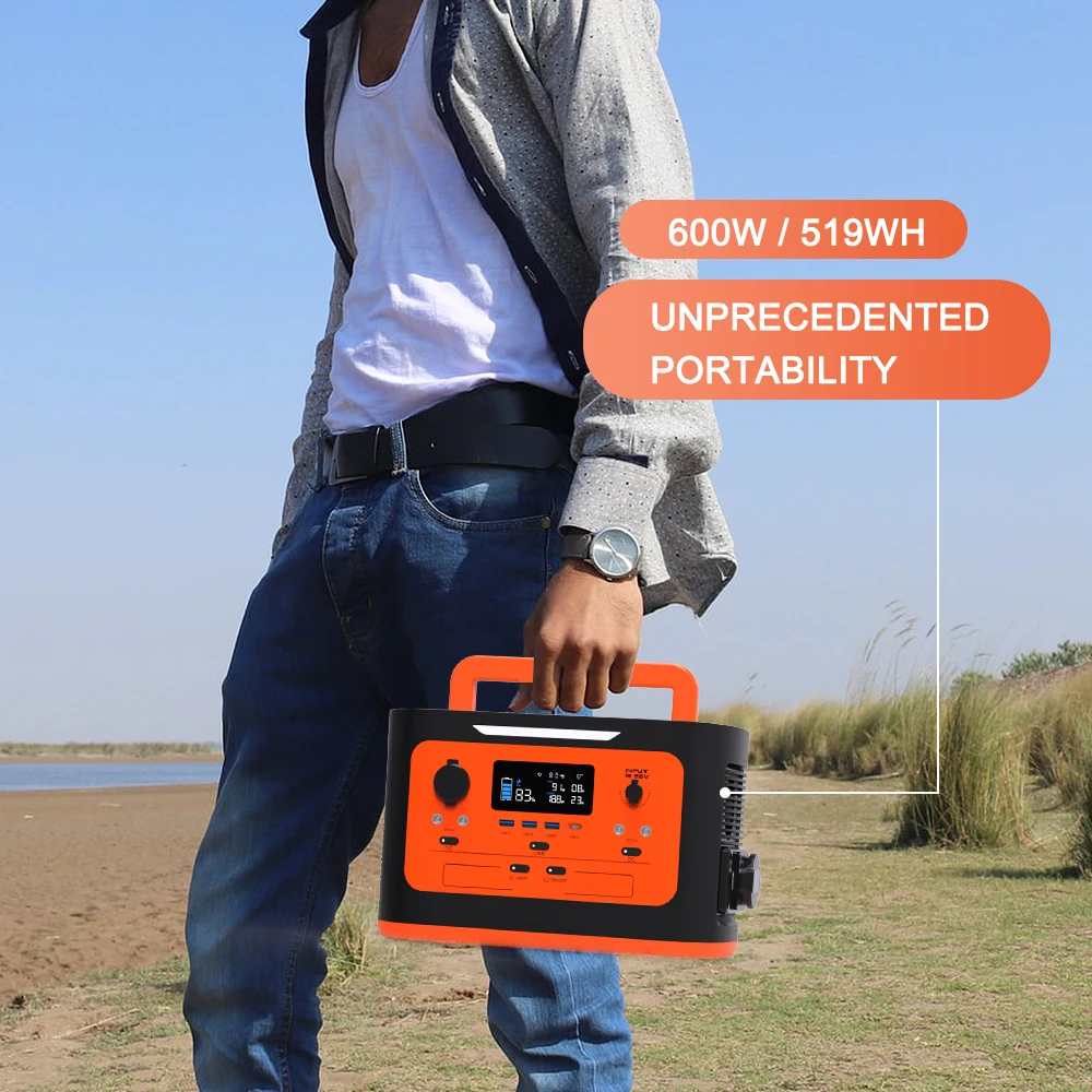 Outdoor Camping Pure Sine Wave 220V 600W 1000W 1080Wh Lithium Power Generator AC Power Supply Bank Solar Portable Power Station