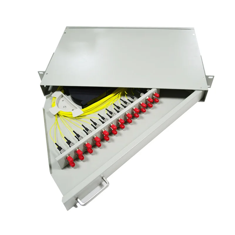 FTTH 12-24 Port ST/SC/FC/LC rack mount Splicing fiber Optic Patch Panel/Termination Box/ODF