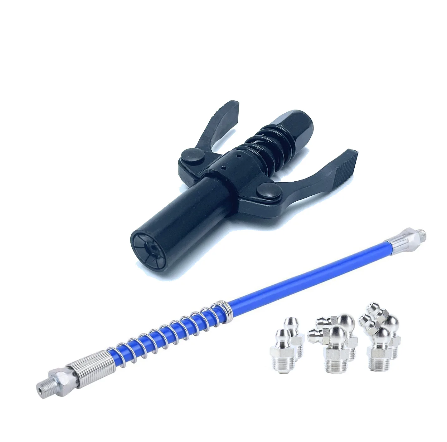 Quick Release Grease Gun Coupler And 30cm Soft House Kit Grease Gun Accessories Suits All Grease Gun Fittings Flat Head Nozzle
