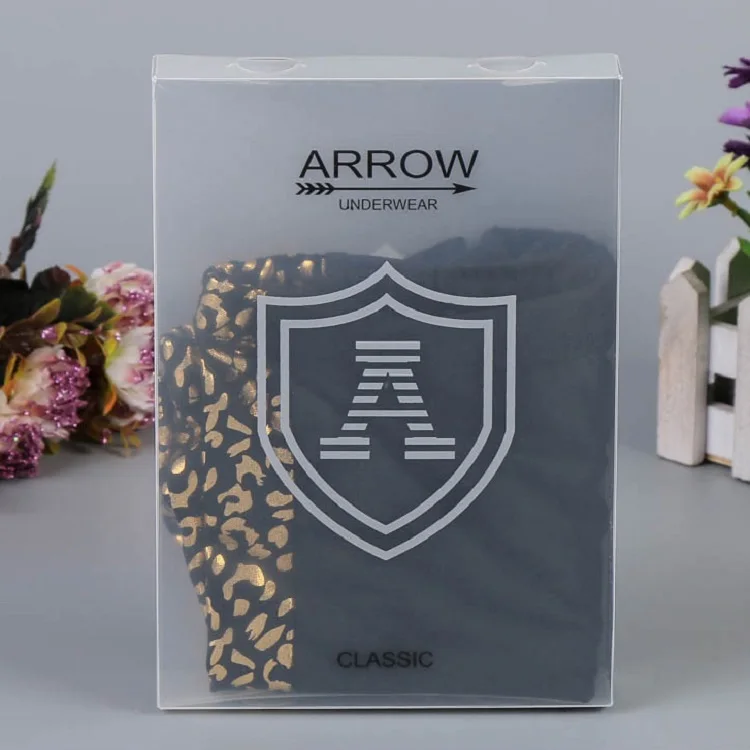 PVC PET Custom Womens mens retail underwear plastic packaging box transparent PP plastic box for underwear packing