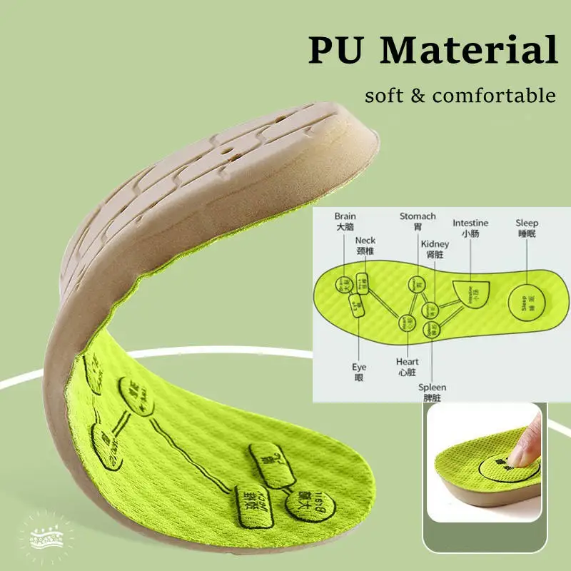 New Support Massage Insoles Acupoint massage Soft Mesh Deodorant Running Insoles Orthopedic Insoles For Feet