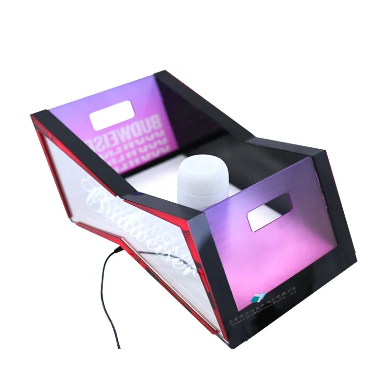 Custom Multi-Color Bottles LED Neon Advertising Display Rack Champagne Bottle Presenter for Events Party Lounge Bar Night Club