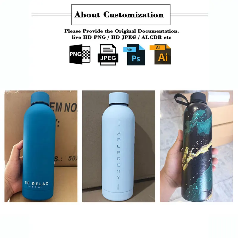 YY3510 Wholesale stainless steel drinking bottles Metal iced coffee bottles water for drinks custom bottles Promotional