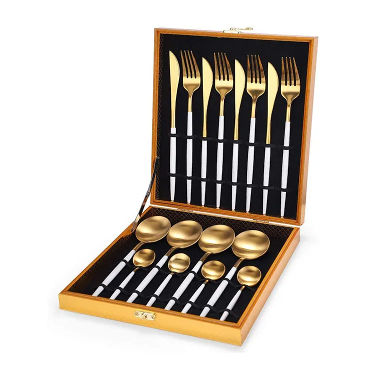 Wholesale 18/0 Silverware Sets Stainless Steel Cutlery 4/16pcs Flatware Set with Gift Box