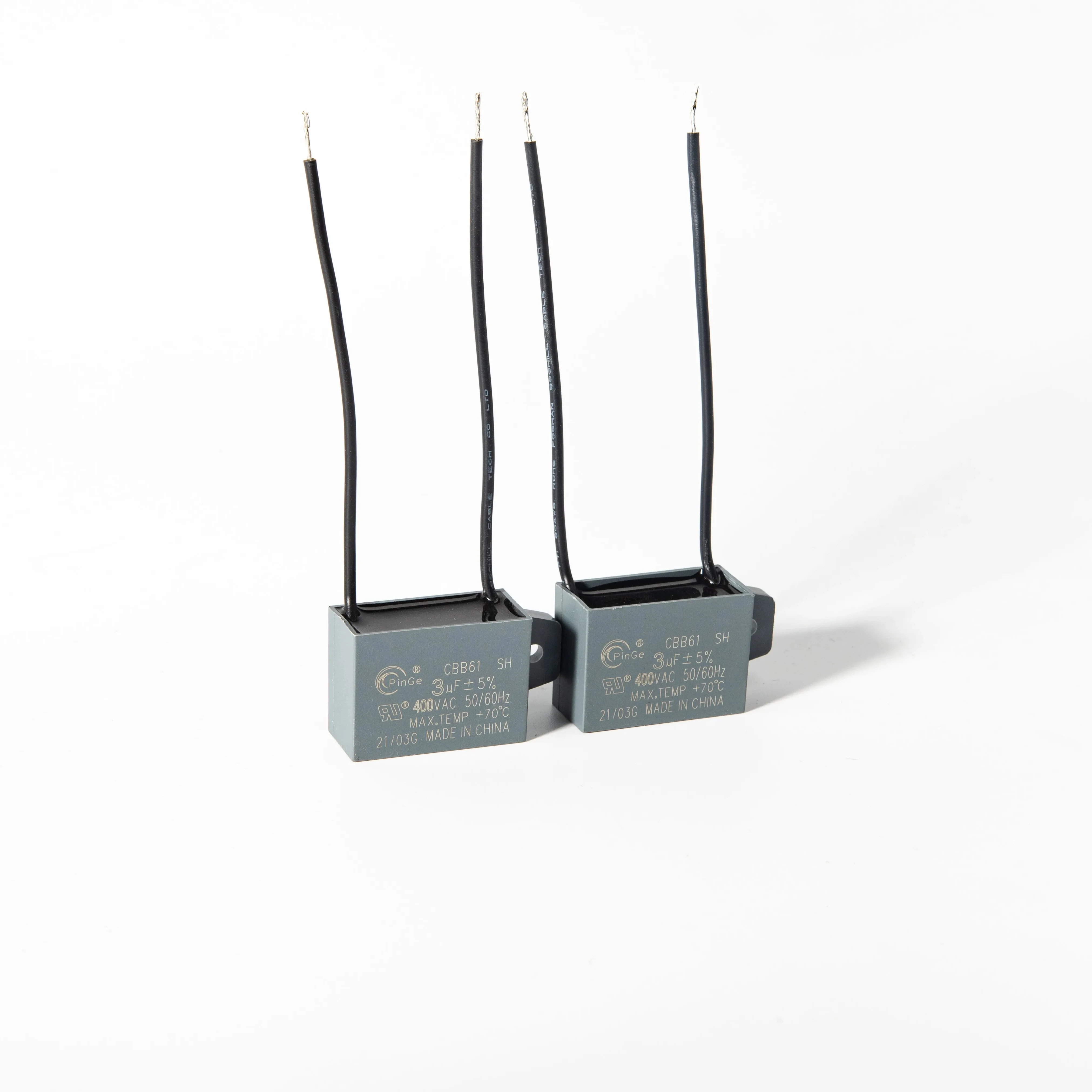 Ks Pinge Made In China Security Explosion Proof Capacitor CBB61 250V 8UF Wires Type For Fans