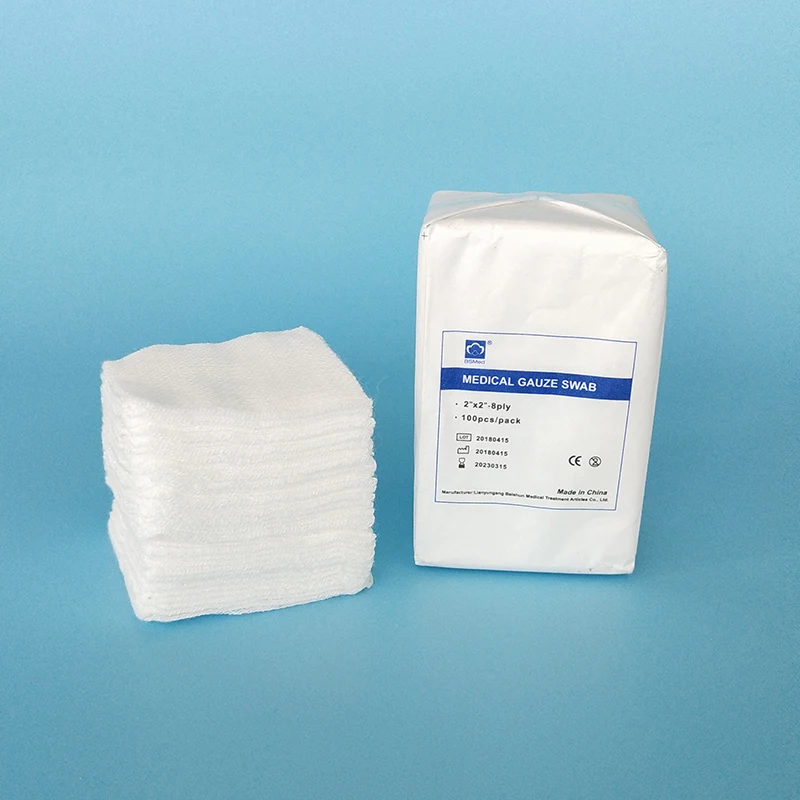 High Quality gauze dressing gauze sponge compress gauze swabs pads 4ply, 8ply, 12ply, 16ply, 24ply