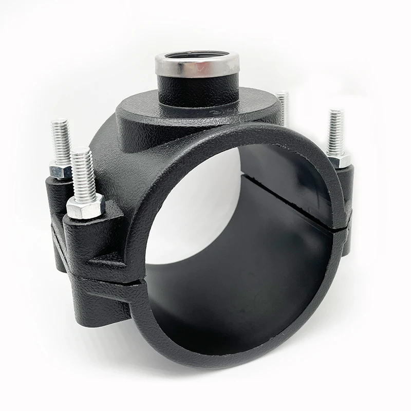 Wholesale PE Pipe Fitting Plastic Clamp Saddle with Reinforcing Ring