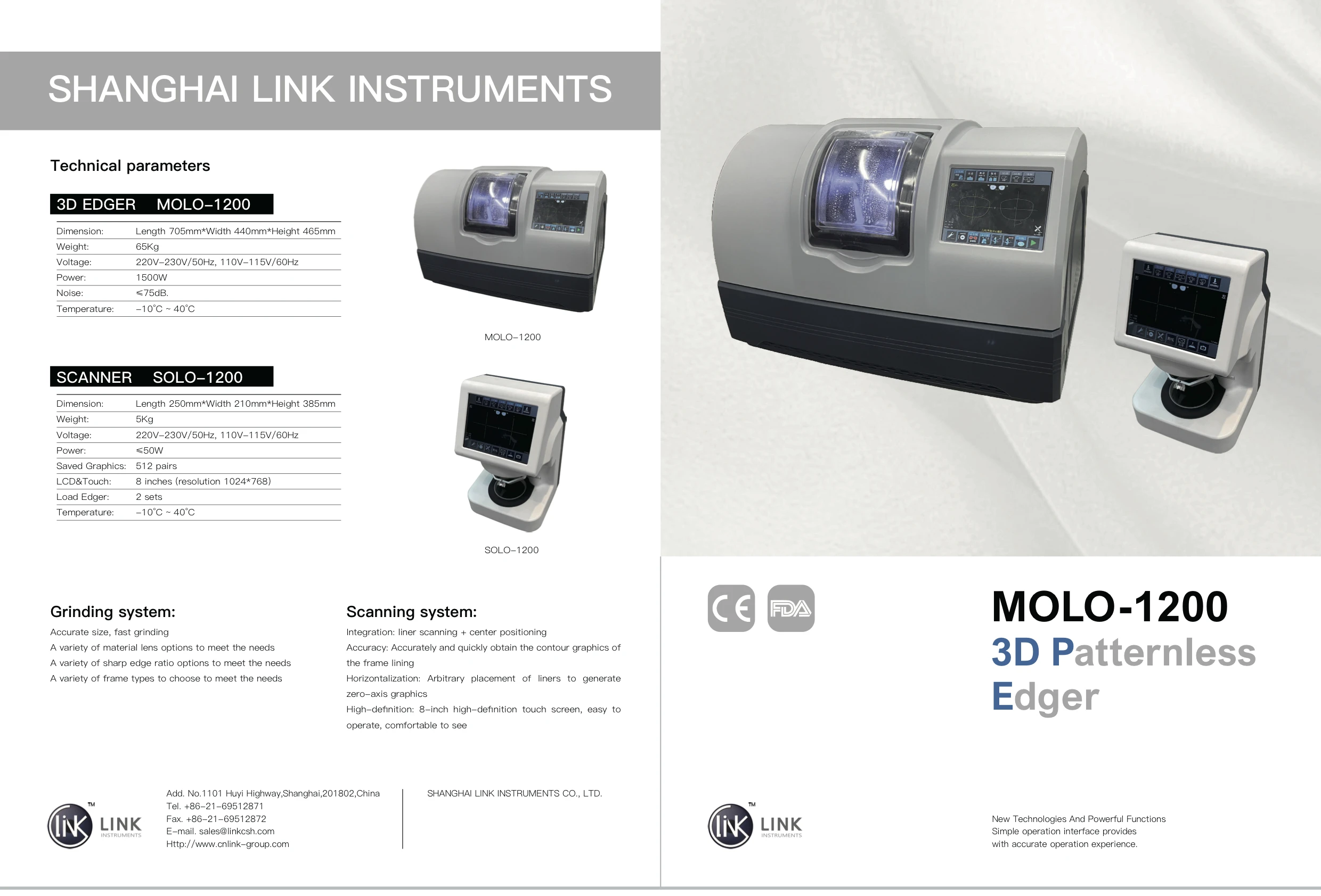 MOLO-1200 China Optical Lens Grinding Machine Auto Lens Edger Automatic Lens Edger With 3d Scanner