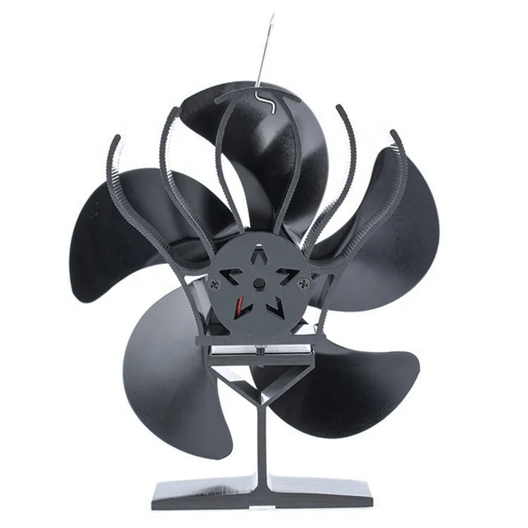 Wood Stove Fan Non Electric Stove Fan Blower Heating Fireplace Fan with Thermometer Suitable for Wood Stove