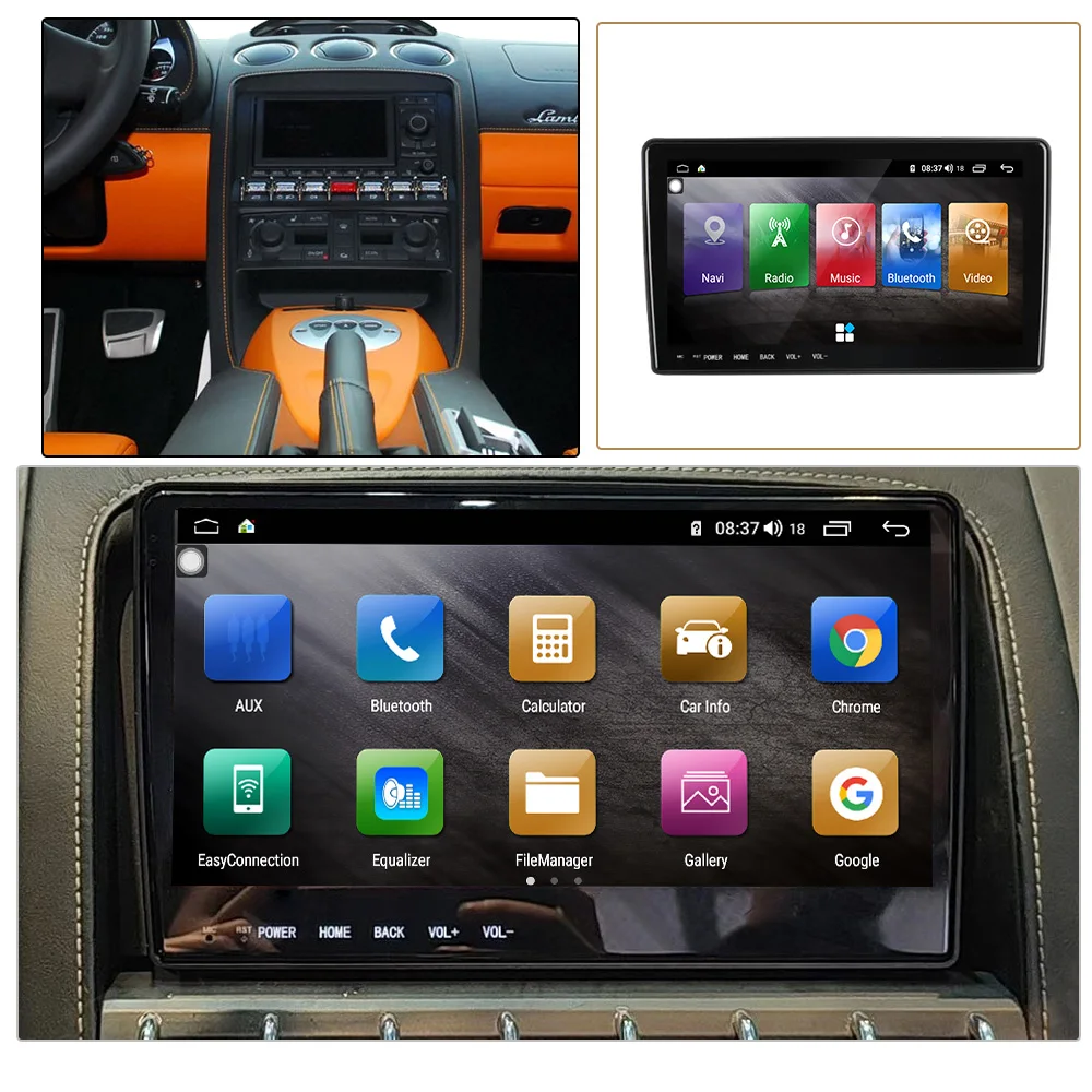 9.66inch android 13 8+128G car multimedia dvd player For Lamborghini Gallardo LP 570 LP560 gps navigation radio stereo carplay