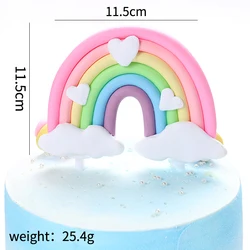 Colorful Rainbow for Happy Birthday Cake Topper Cake Decor Kids Funny Party Cupcake Supplies