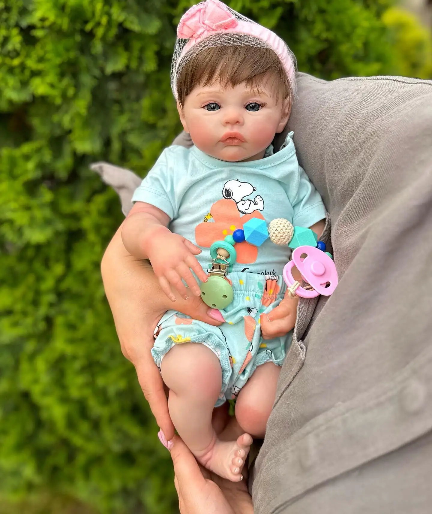 55cm Reborn Baby Dolls Long Hair Cute Clothing Hair Accessories Set Fashion Bebe New Born Doll