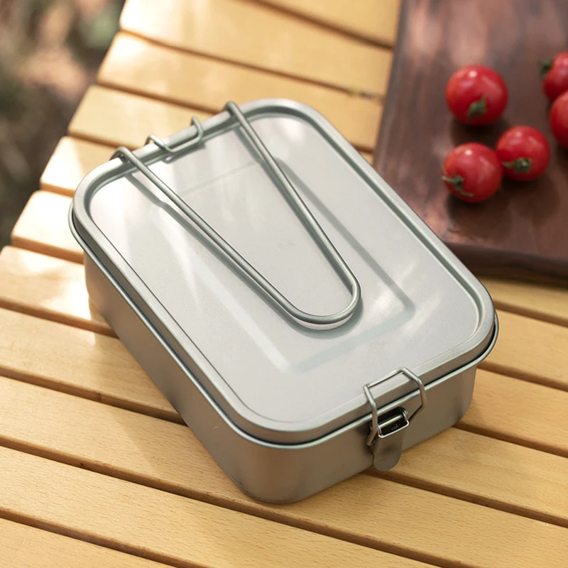 Customized Titanium Lunch Box with Clip Leak-Proof Bento Food Container for Adults and Teenagers Preserves Freshness