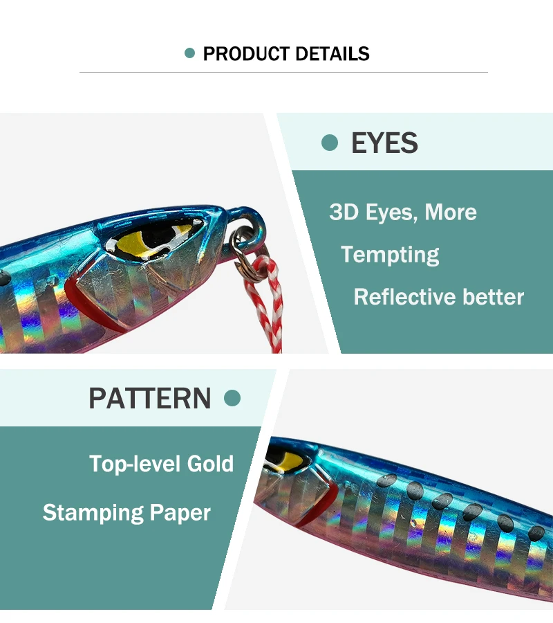 LUTAC 15g/20g/30g/40g/60g Bait Jig Metal Hard Fishing Lure  Fast Jigging Fishing Lure With Hook