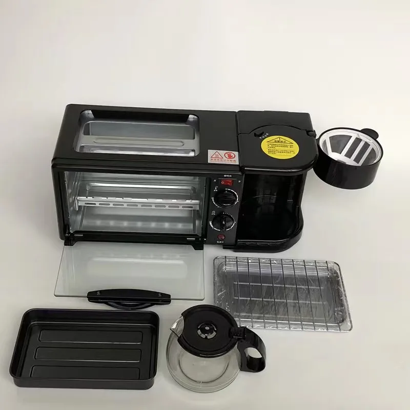 Kitchenettes Use 3-in-1 Versatile Breakfast Maker Includes Coffee, Griddle, and Toaster Function