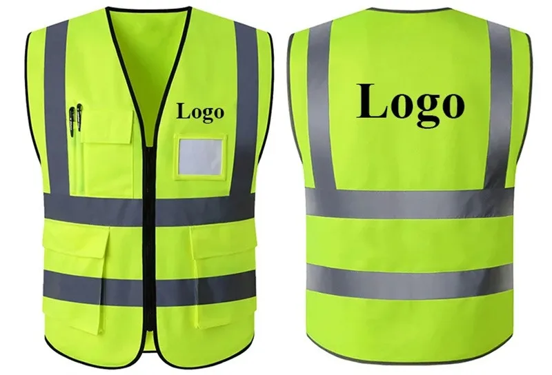 Mixed Orange Dark Blue Lemon Safety Vest Work Hi Viz Safety Vest for Warehouse