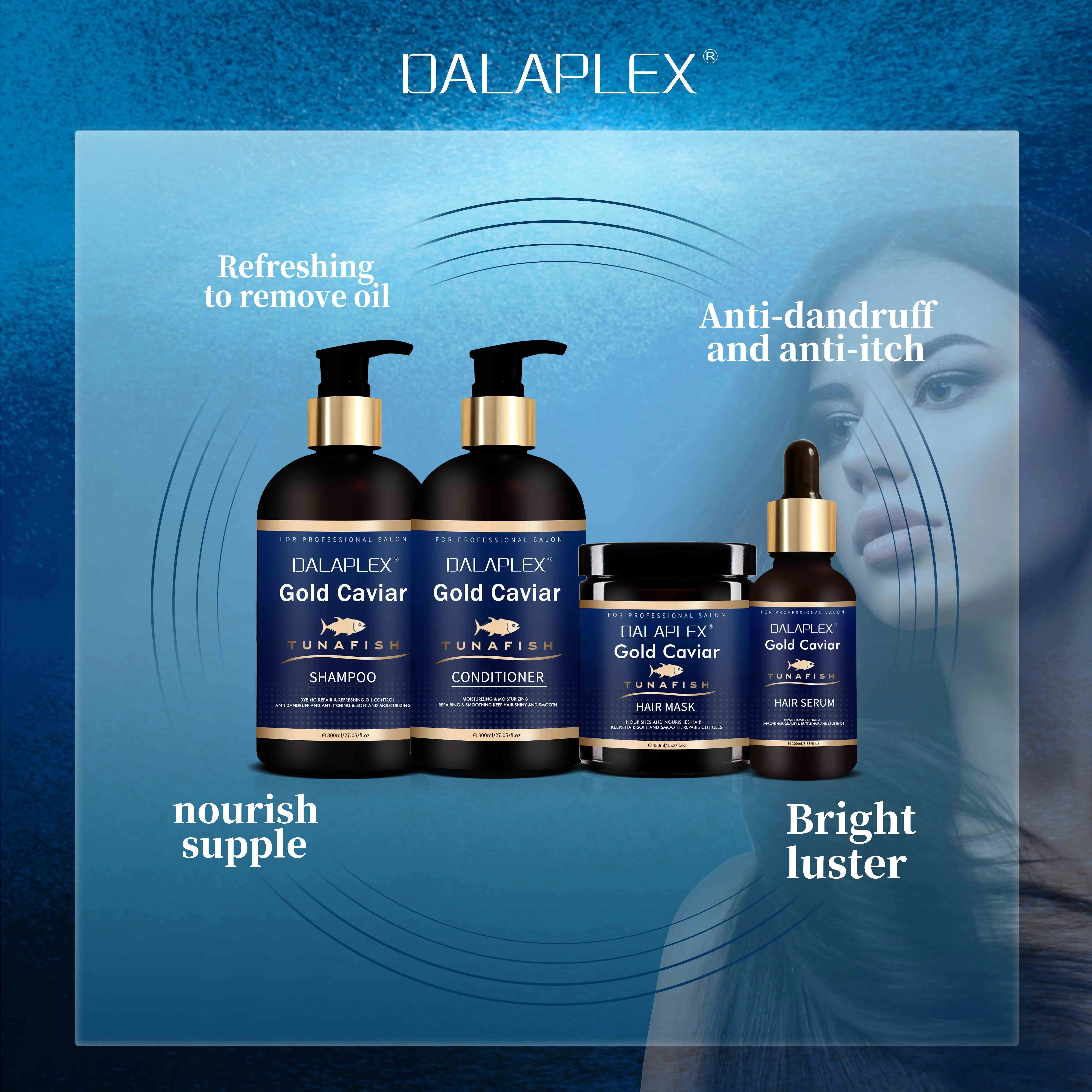 OEM Factory price gold caviar hair care shampoo and conditioner set private label caviar hair treatment set