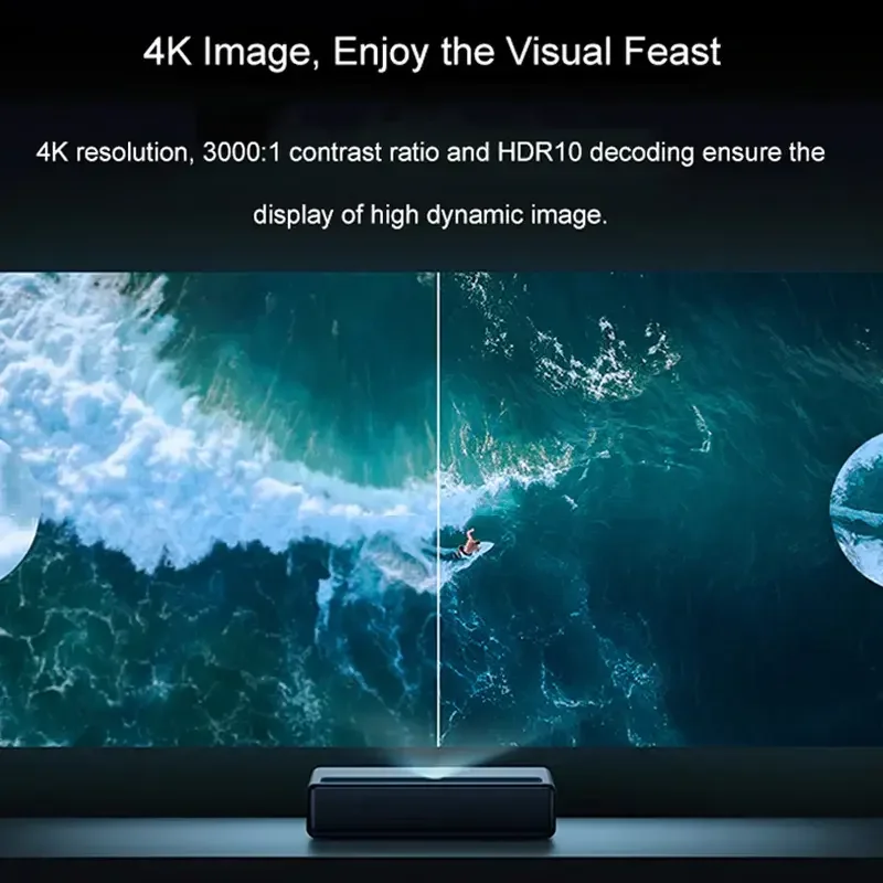 Xiaomi Mi 4K Laser Projector 150 Inches Xiaomi Ultra Short Throw 1600 Ansi Lumen Laser Projector ALPD 3.0 Laser Light
