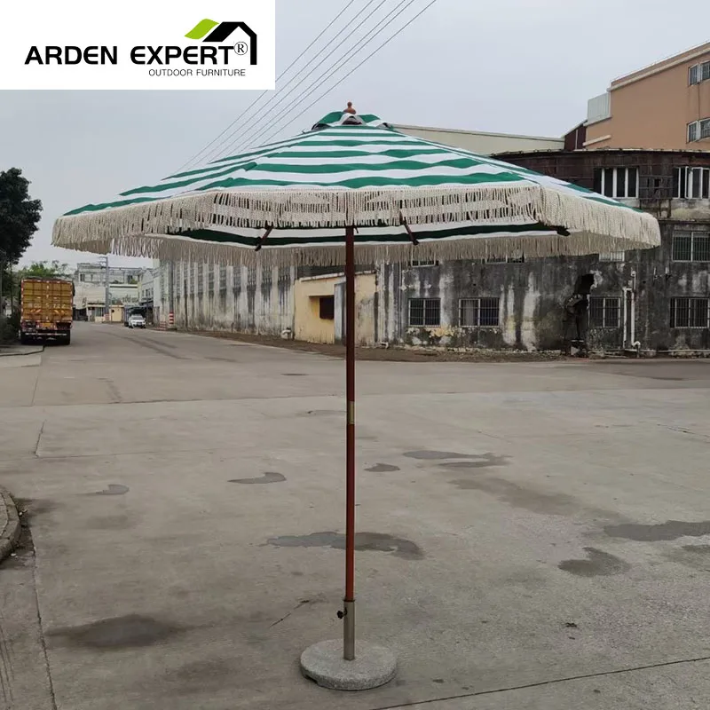 Nordic style nature umbrella Sun Shade With Wheels Parasol Coastal Sunshade Beach Umbrella Beach Umbrella With Pizza Shape Base