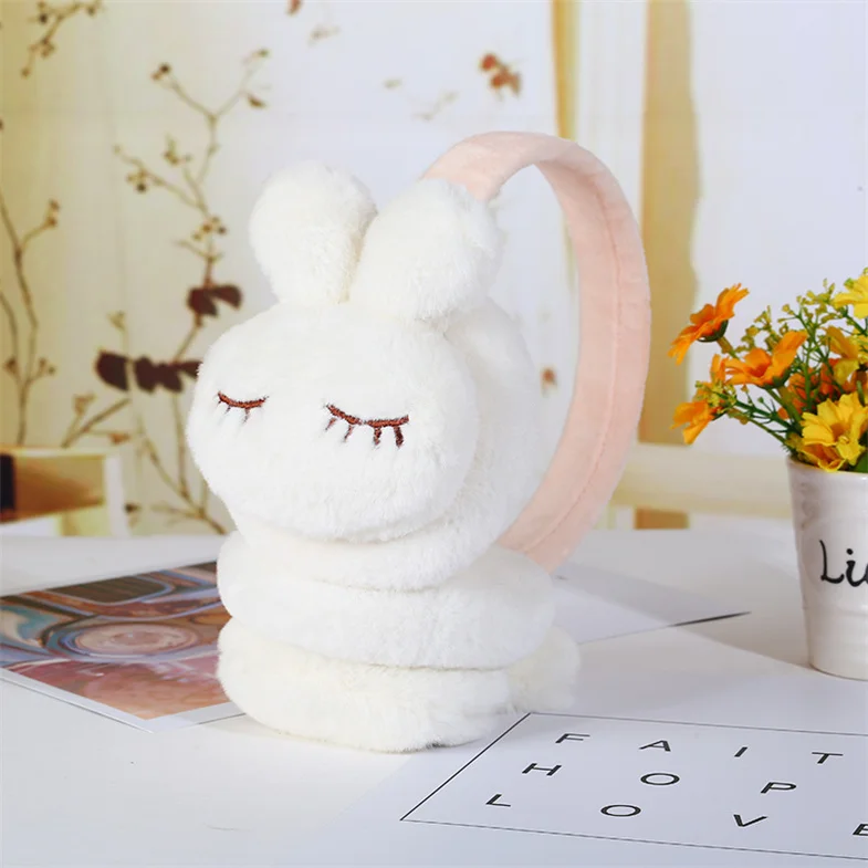 New Animals Earmuffs For Children In 2021 Winter Fade Rabbit Ear Muffs Cute Plush Warm Ear Bags Kids Earmuffs