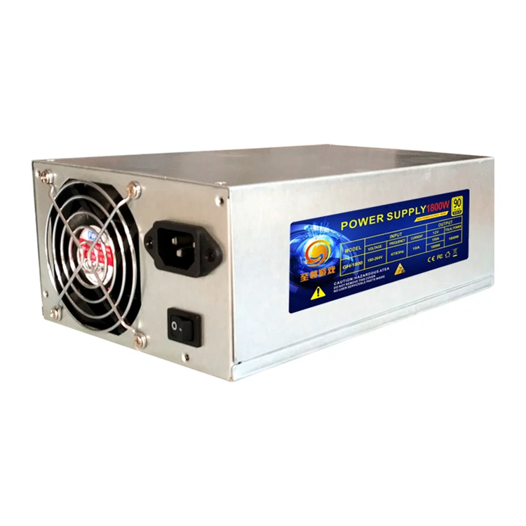 Power Supply 1800W Silver Housing Coating 12V 24Pin Power Supply