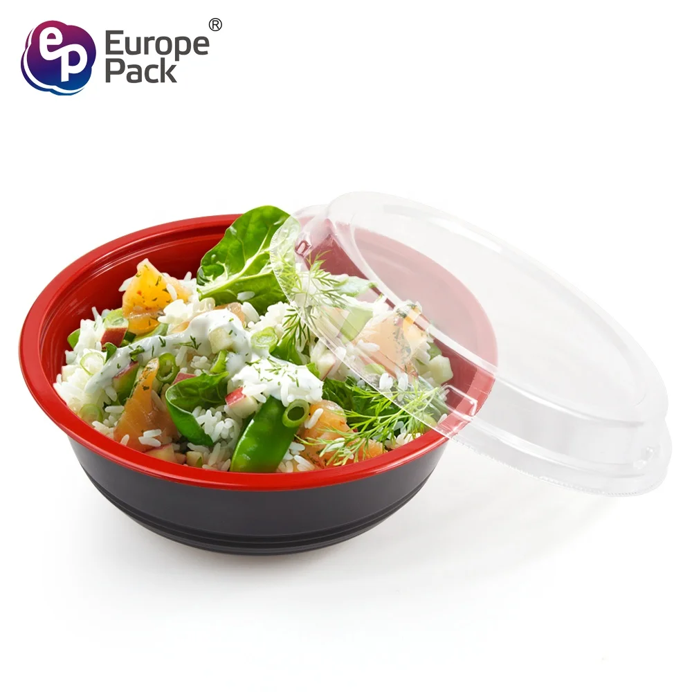 New products high quality 700ml disposable donburi plastic bowl with lids