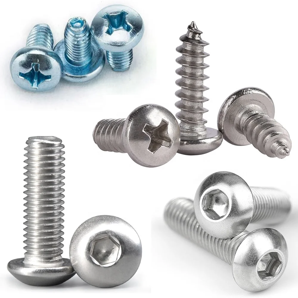 wholesale screws M3 m5 m4 x7mm button head Metal torx 316 stainless steel cross pan head thread bolt self tapping screw